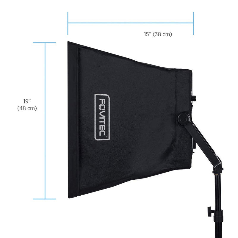 Fovitec 23" Square Softbox for Fovitec 900 and 1200 LED Panels, Foldable with Removable Front Diffuser and Included Carrying Case for Photo Studio Portrait Photography and Live Streaming Video