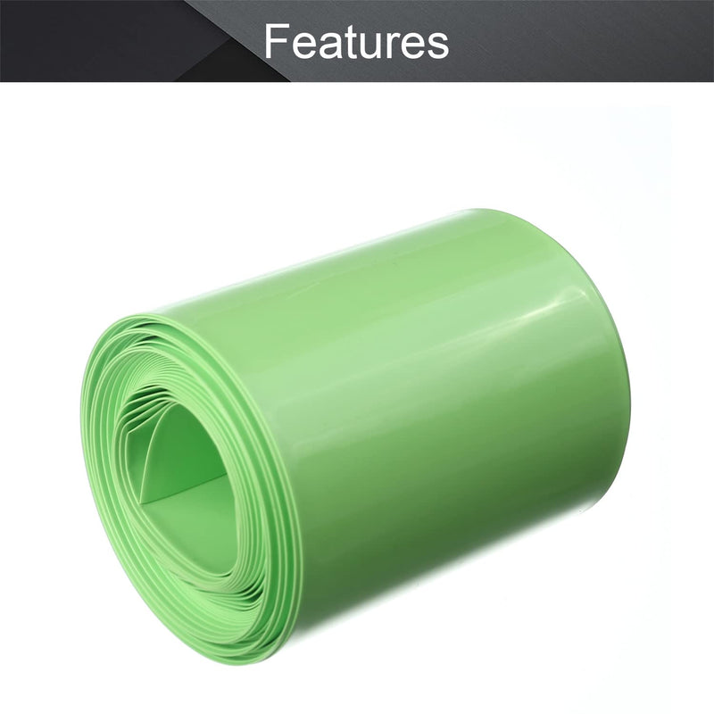 Othmro 1Pcs 16.4Ft Battery Heat Shrink Tubing Kit, 2.56inch Flattening Width Insulation PVC Heat Shrink Tube, Shrink Wrap Tubing Industrial Tubing for AA Battery Pack Power Green 5m