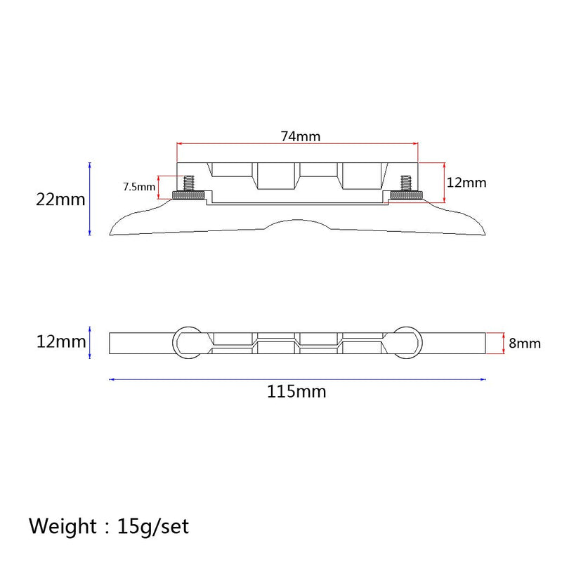 Alnicov Guitar Bridge Adjustable Mandolin Bridge Compensated Rosewood for Mandolin Guitar Parts