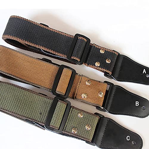 [AUSTRALIA] - Adjustable Pure Cotton Electric Guitar Strap Belt for Acoustic Guitar Bass Musical Instrument Accessories (Black) Black 