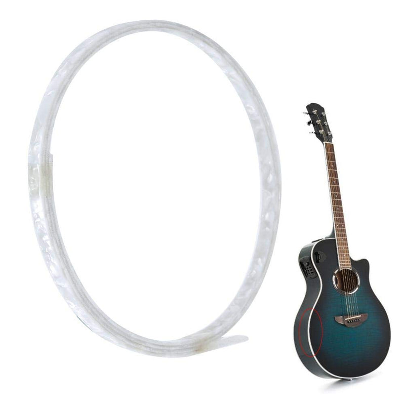 Bnineteenteam 5Pcs Guitar Binding Purfling, 6mm Width Celluloid White Pearl Guitar Binding Purfling for Acoustic Guitar Classical Guitars