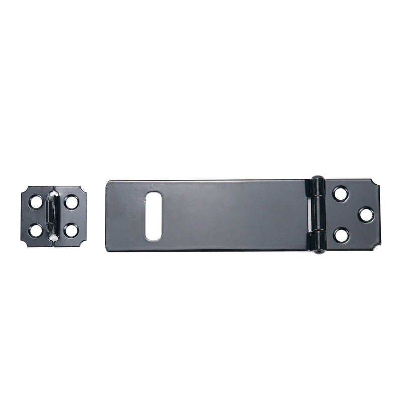 Tsnamay 4Pcs 4Inch Black Padlock Hasp,Door Slide Latch Lock Black Painted Iron Lock Black Iron with Screws for Home Yard Garden
