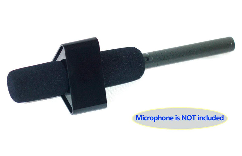 [AUSTRALIA] - 25mm-39mm Hole ABS Injection Molding Triangular Interview Mic Microphone Logo Flag Station Box for Stage Wireless Karaoke Handheld Shotgun Microphone (black) black 