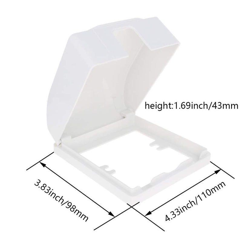 Fielect Weatherproof in Use Outlet Cover Plug Receptacle Protector for Retrofit Siding Construction White 86 Type 98x110x43mm 3Pcs 3 Pcs 86 Type 89x92mm