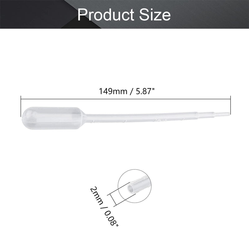 Othmro 200Pcs 1ml Disposable Plastic Transfer Pipettes,Calibrated Dropper Clear Pipettes Liquid Dropper Suitable for Ear Eye Essential Oils Makeup, Science Laboratory, DIY Art 149mm Length 149mm 200Pcs