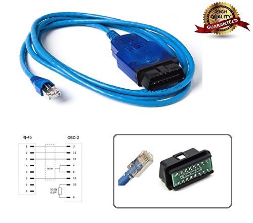 AntiBreak ENET Ethernet Cable R45J Bule OBD OBDII OBD2 Interface Coding f-Series Cable use for Compaitble with INPA E-SYS