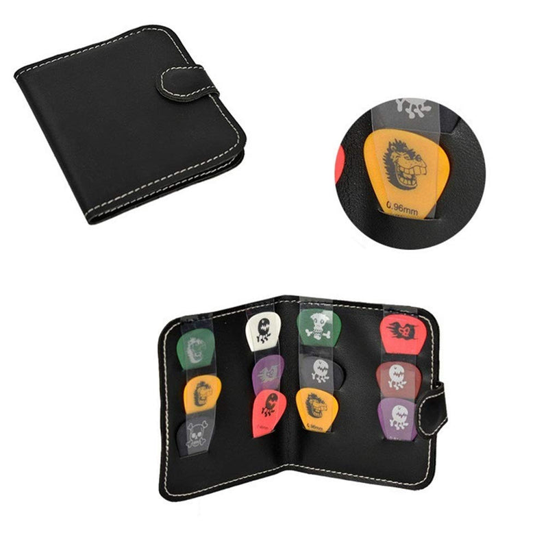 ZBY Wallet-type guitar pick holder Without Wallet Guitar Pick Bag PU Leather Guitar Pick bag Holds 12 guitar paddle packs Musician Accessories Guitarist Gifts