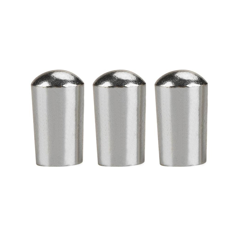 Dilwe 3Pcs Guitar Switch Tip, 3 Way Toggle Switch Knob Tip Cap Copper for LP EPI Electric Guitar Silver 3.5mm