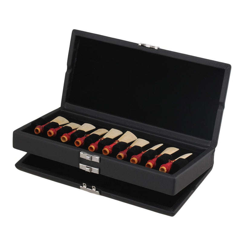 BQLZR Black PU Leather 2 Layers Bassoon Reed Box Reed Case for 20 Reed Hold Strong Against Moisture