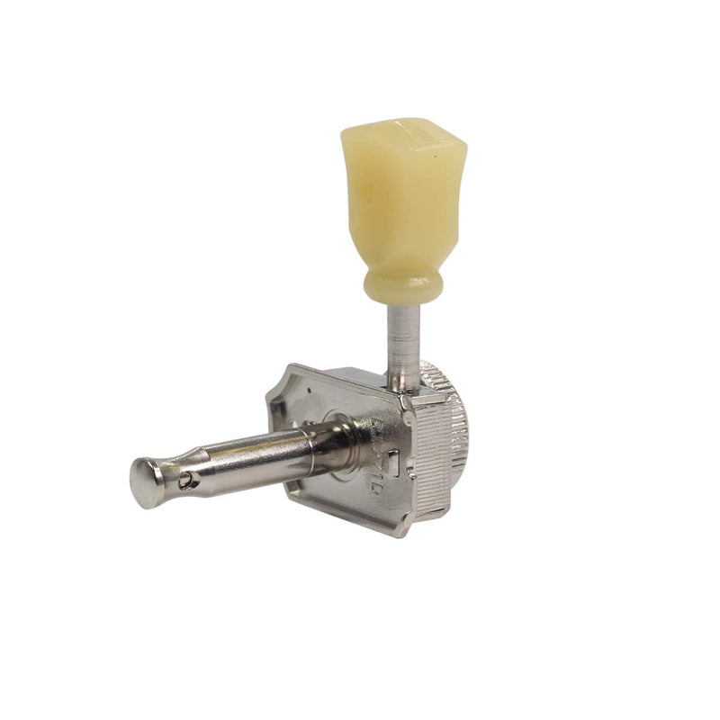 Musiclily Pro Vintage Hybrid Style Keystone Button 6 inline Guitar Locking Tuners Tuning Pegs Keys Machine Heads Set for Strat Tele Style Electric Guitar, Nickel