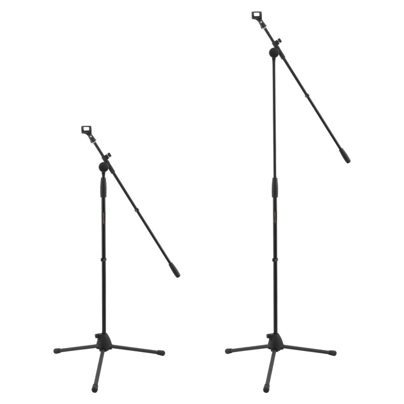 World Rhythm WR-502 Boom Microphone Stand and Mic Clip - Height Adjustable Mic Stand with Tripod Base and Microphone Clip and Carry Bag Stand & Bag