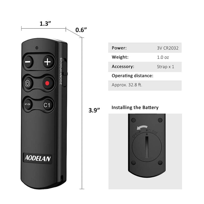 AODELAN Camera Remote Control Remote Shutter Commander for Sony ZV-E10, A1, a6100, a6400, a6600, a7C, a7 III, a7R III, a7R IV, a9, a9 II, DSC-RX0 II, DSC-RX100 VII, ZV-1; Replace Sony RMT-P1BT