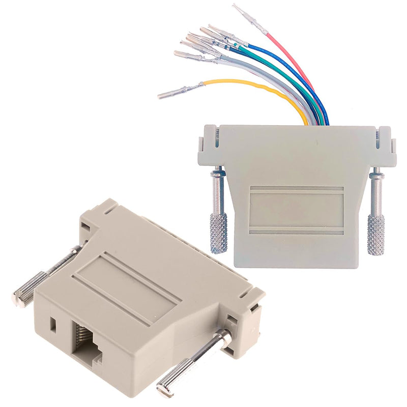 Jienk DB25 to RJ45 Modular Adapter, RS232 DB25 to RJ45 Female Jack Ethernet Adapter (DB25 Female to RJ45) DB25 Female to RJ45