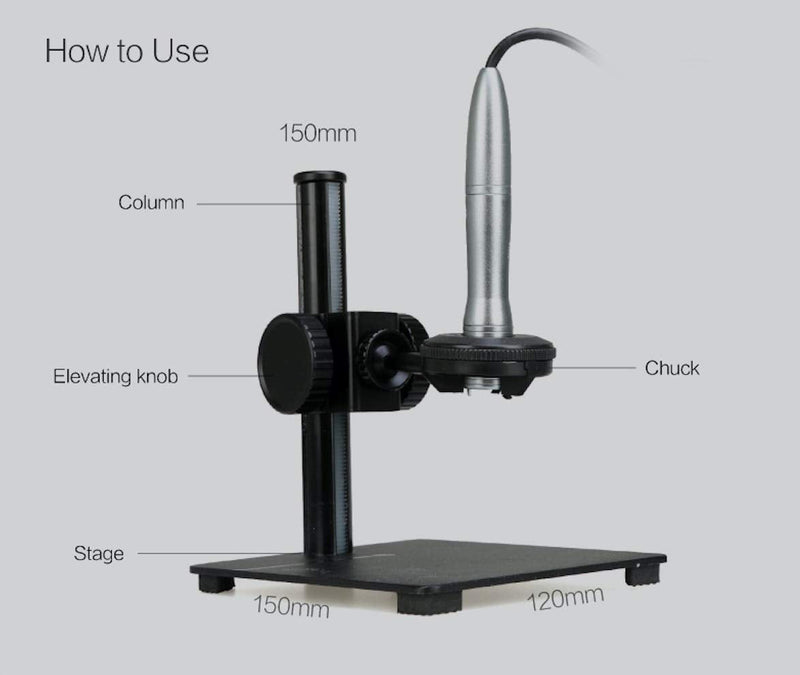 Supereyes Z008 Microscope Precision Portable Adjustable Stand for Digital Microscope Otoscope