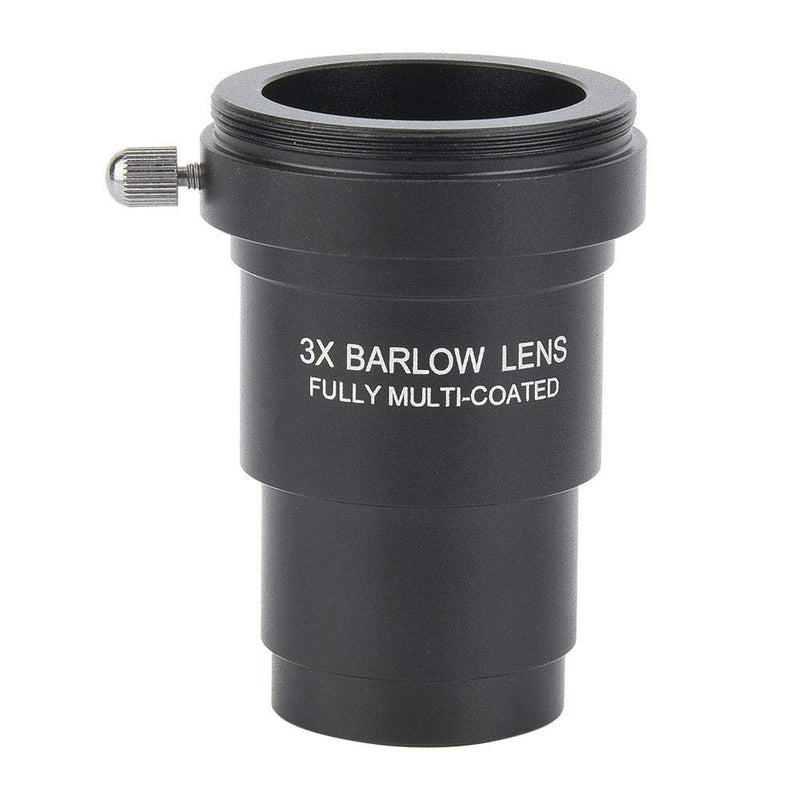 1.25 inches 3X Barlow Lens Fully Black Multi Coated with M42x0.75mm Thread for Standard Telescope Eyepiece Astronomy Accessory