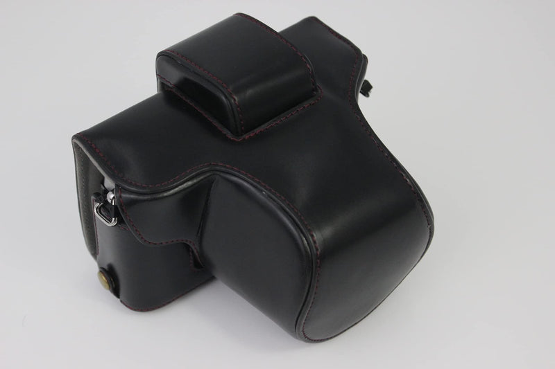 Z fc Zfc Case, BolinUS Handmade PU Leather Fullbody Camera Case Bag Cover for Nikon Z fc Zfc with 28mm Lens Bottom Opening Version + Neck Strap + Mini Storage Bag (Black) Black