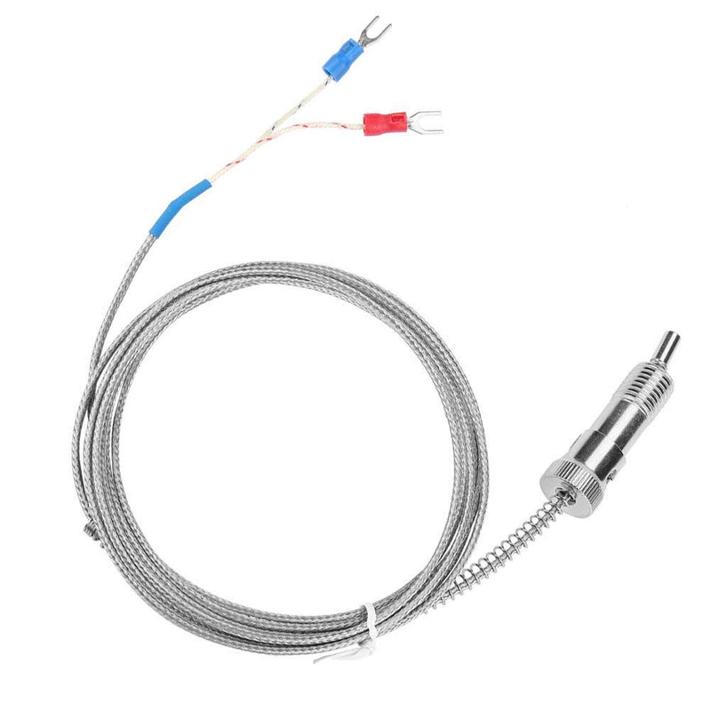 K-Type Thermocouple, Walfront Bayonet Compression Spring Type K Thermocouple Temperature Sensor Probe Temperature Gauge 0-400℃ 1m/2m/3m/4m/5m Wire (Optional)(5 m)