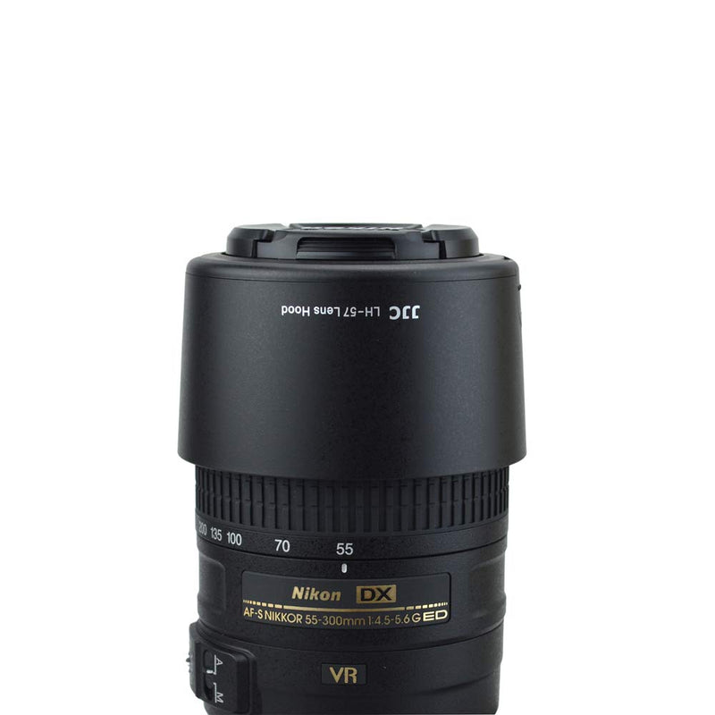 Reversible Camera Lens Hood HB-57 Replacement for Nikon DX 55-300mm F4.5-5.6G ED VR Zoom Lens on D500 D7500 D7200 D7100 D7000 D5600 D5500 D5300 D5200 D5100 D5000 D3500 D3400 D3300 D3200 D3100 D3000