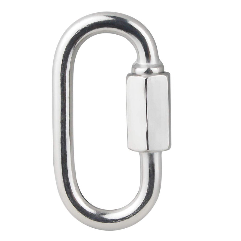 BNYZWOT 304 Stainless Steel Quick Links D Shape Locking Quick Chain Repair Links M4 5/32 inch Pack of 15