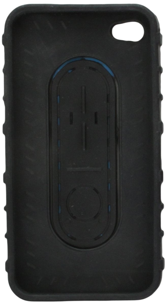MyBat Stand Protector Cover for Apple iPhone 4S/4 - Retail Packaging - Black Massage Dots Snap Tail Standard Packaging