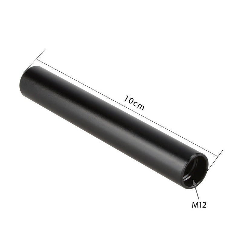 CAMVATE 15mm Aluminum Rod Extension Pipe for DLSR Camera Support System(10cm Length,Black,Pair)