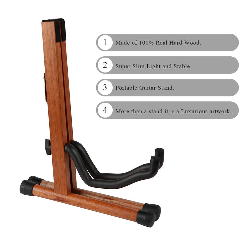 Guitar Stand, Neboic Wood Acoustic Guitar Stand, Electric Guitar Stand，Bass Classic banjo Guitar Stand, Portable Guitar Stand Holder for Multiple Guitars, Guitar Accessories Brown