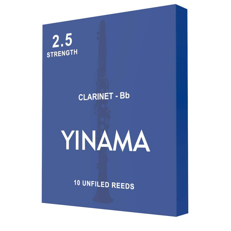 Yinama Bb Clarinet Reeds Strength 2.5; Box of 10