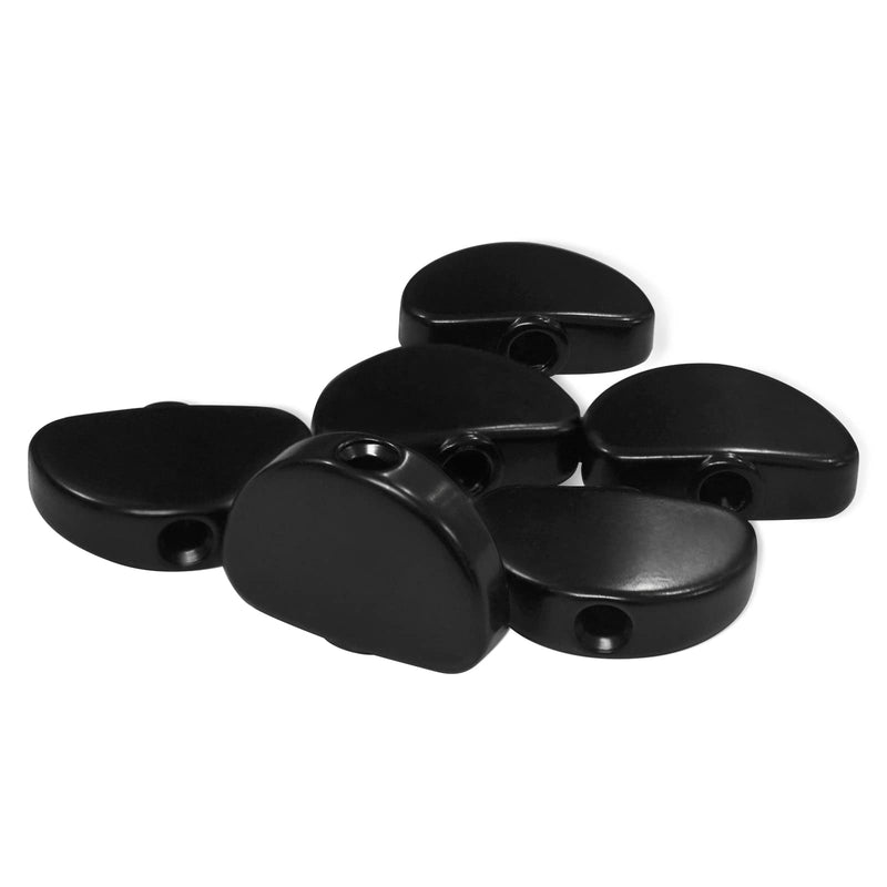MAXCHEER 6PCS Metal Big Semicircle Guitar Tuning Pegs Tuners Machine Heads replacement Buttons knobs Handle (Black) Black