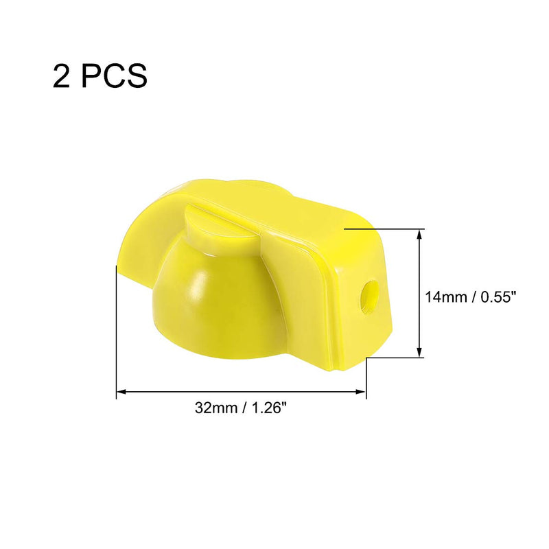 sourcing map 2pcs 6.4mm Shaft Hole Potentiometer Knobs for Volume Adjustment Guitar Knob with Set Screw, Yellow