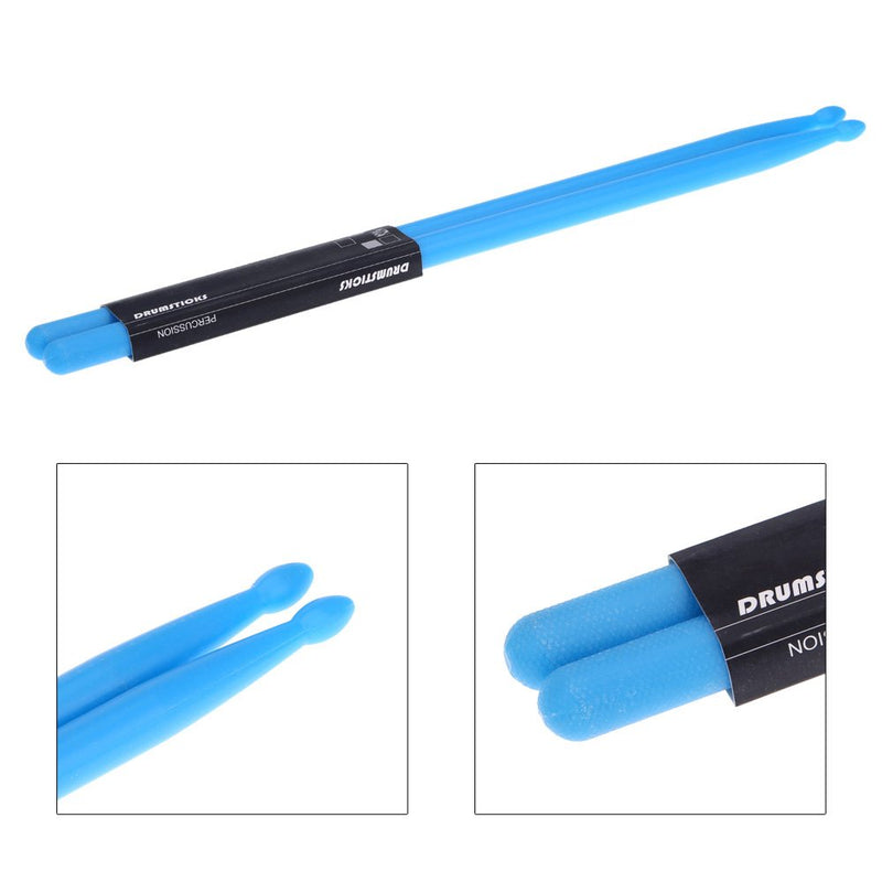 Andoer Pair of 5A Drumsticks Nylon Stick for Drum Set Lightweight Professional Blue