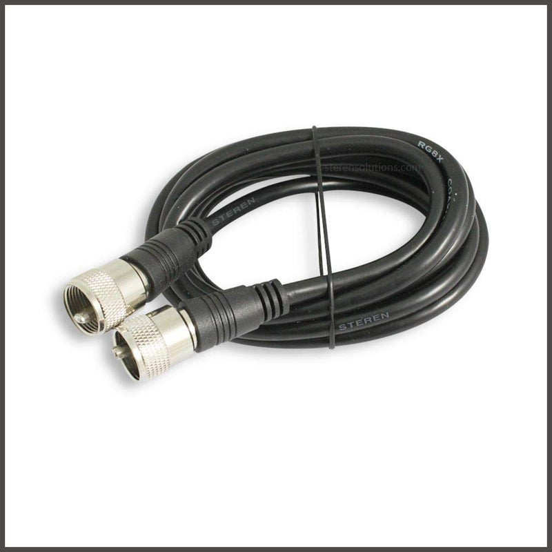 [AUSTRALIA] - Coax Cable - Coaxial Cable Connector - Antenna Cable - RG8X Coax Connector - Coax Cable Connector - UHF Antenna Cable - Male to Male Cable - RG8X Coaxial Cable 6ft - 1.8 M - 3 Pack - STEREN 205-706-3 6 Feet - 3 Pack 