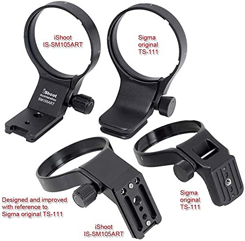 [AUSTRALIA] - Lens Collar Tripod Mount Ring Support Holder BracketCompatible with Sigma 105mm f/1.4 DG HSM Art (EF/FX/FE/L Mount) & Sigma 100-400mm f/5-6.3 DG DN OS (E/L Mount) Lens, Bottom is Arca Fit Plate 