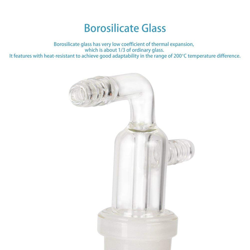 stonylab Glass Vacuum Cold Trap Bubbler with 10mm Serrated Hose, 200mm Length Below The 24/40 Joint 200 mm