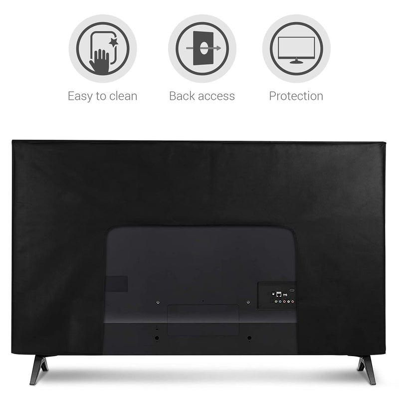 kwmobile Dust Cover for 55" TV - Flat Screen TV Protector - Travel Outline White/Black Travel Outline 02-01