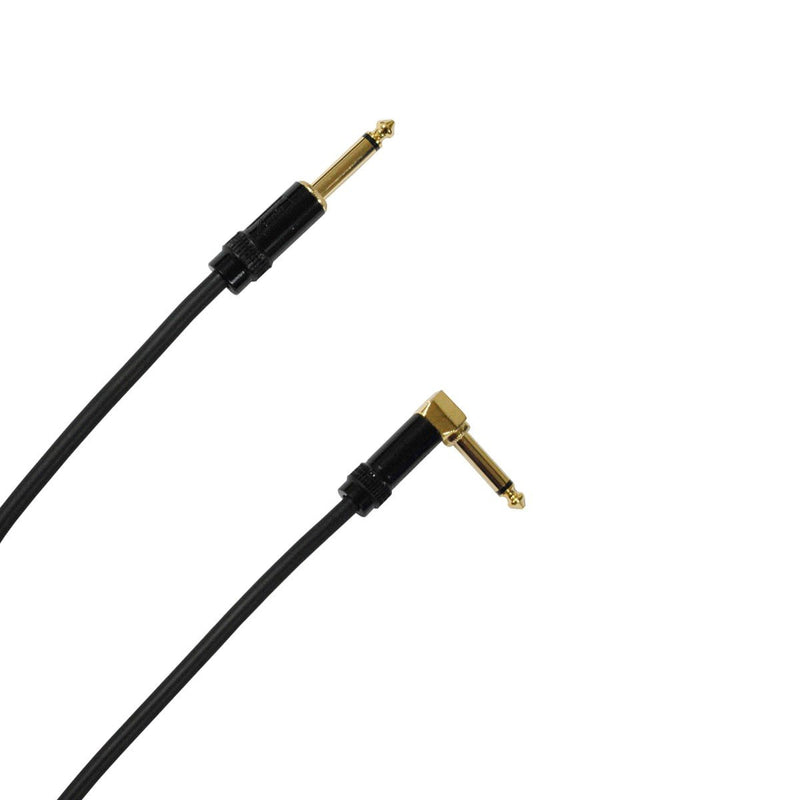 Audio 2000s E28103P2 1/4" TS Right Angle to 1/4" TS 3 Feet Patch Cable (2 Pack)