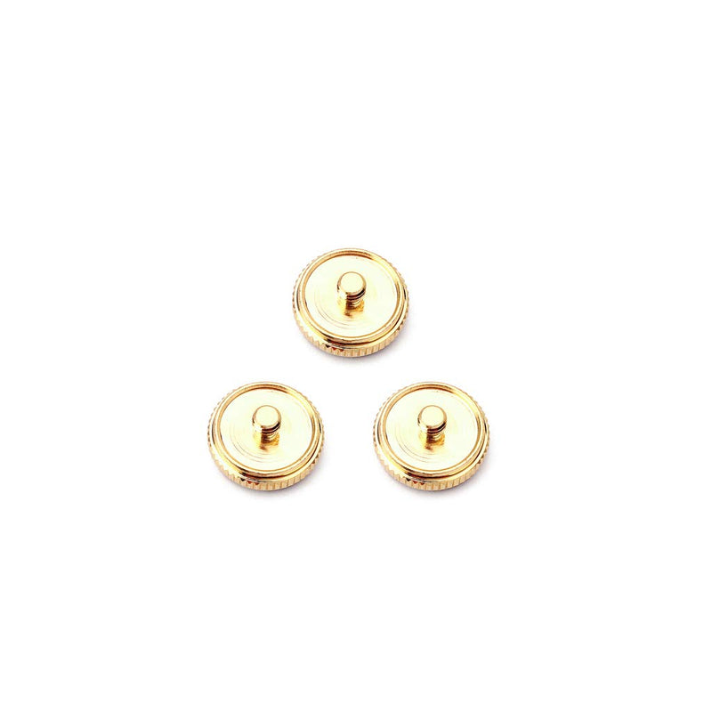 Alnicov Gold Plated Stone Inlays Trumpet Finger Buttons for Trumpet Replacement Red Set of 3
