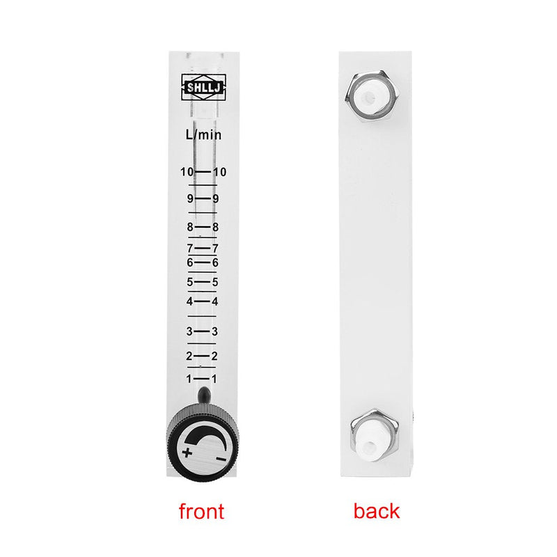 LZQ-7 Flowmeter 1-10 LPM, Air Flow Meter with Control Valve Acrylic Oxygen/Air/Gas Flowmeter Measurement Tools