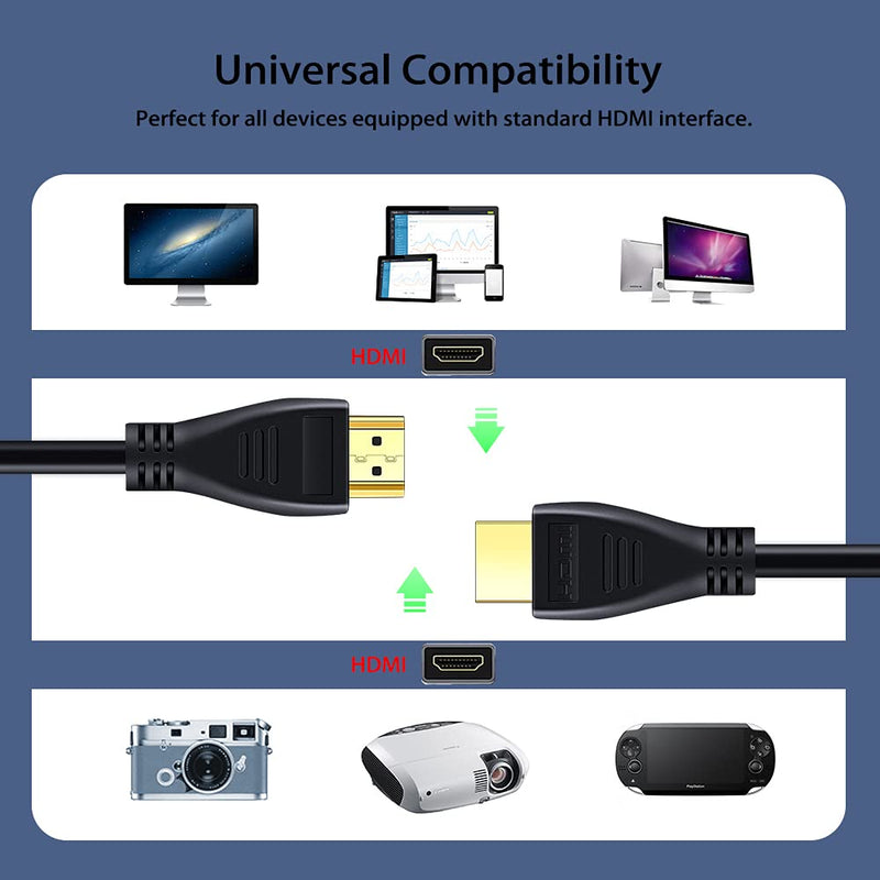 4K HDMI Cable 6.6FT/2M, Extractme 18Gbps High Speed HDMI 2.0 Cable Supports 4K@60Hz HDR, 3D, 2160P, HDCP 2.2, Ethernet, ARC, HDMI Cord for Laptop, PS4, PS3, Xbox One, UHD TV, Monitor 6.6 Feet