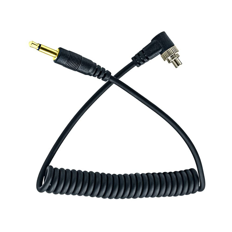 3.5mm Plug to Male Flash PC Sync Cord Cable 12" 12 inch for Studio Photography Coiled Cable