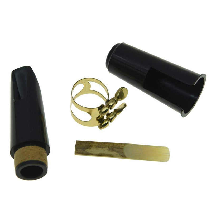 KAISH Bb Clarinet Mouthpiece Kit with Ligature,one Reed and Plastic Cap,Gold Ligature Gold Ligture