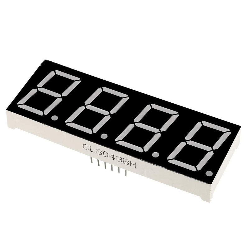 uxcell Common Anode 12 Pin 4 Bit 7 Segment 2.83 x 1.02 x 0.35 Inch 0.8" Red LED Display Digital Tube