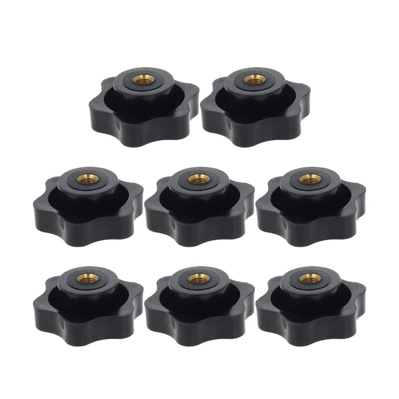 MroMax Star Head Clamping Knob Handle-M10 x 38mm Female Threaded Black Plastic Screw-On for Mechanical Equipment 8Pcs M10