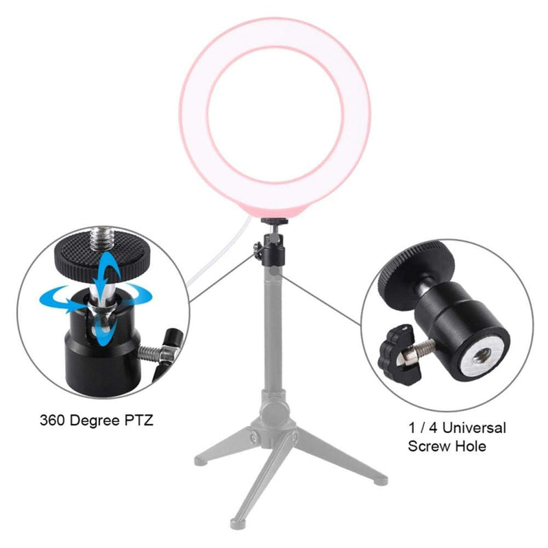 LED Ring Photography Fill Light,72pcs LED Beads 26 LM 3200K-6500K 3 Color Lighting Mode Adjustable Brightness USB Shooting Live Broadcast Video Round Fill Lamp,with 1/4'' Screw/360° PTZ