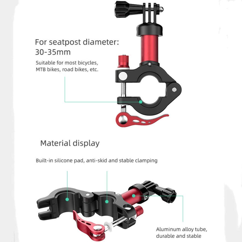 [AUSTRALIA] - Sports Camera Holder Bicycle Seat Post Clamp Holder Bike Handlebar Mount Compatible with Osmo Action Osmo Pocket Insta 360 Go pro FIMI Palm Bike seatpost clamp Camera Holder 