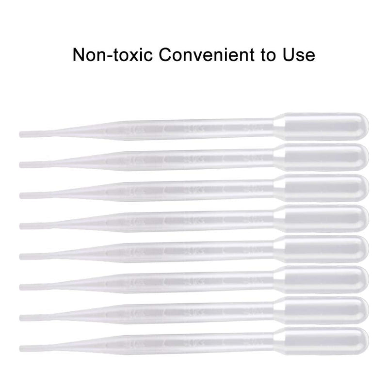 stonylab Pipette Droppers 3ml, Graduated Plastic Transfer Pipettes for Essential Oils, Clear and Dis (3ml, 100 Packs)