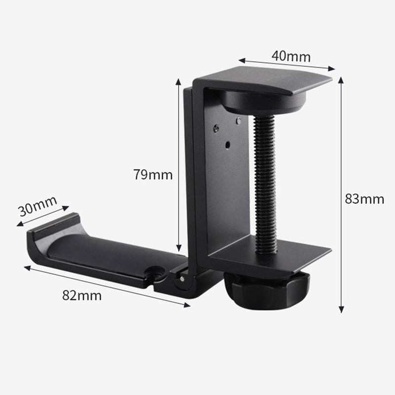 Aluminum Headphone Stand Hanger Foldable with Cable Clip - Goldmille Headset Holder Clamp Hook Under Desk, Save Your Space While Working & Gaming