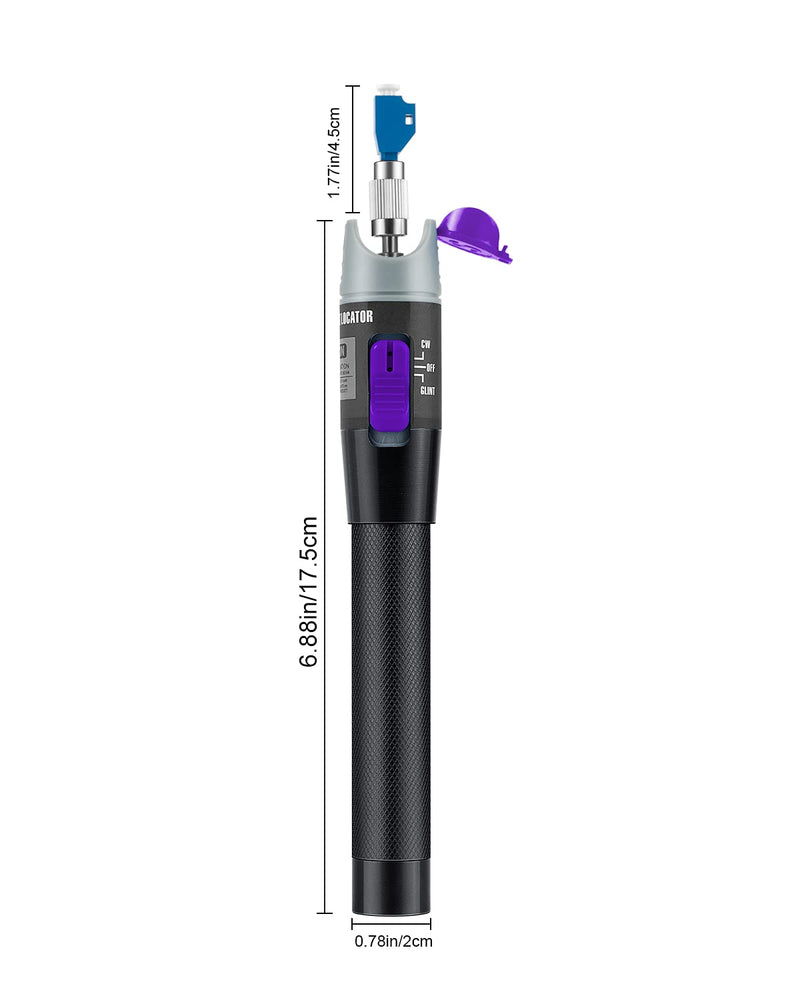 [AUSTRALIA] - Moocci Fiber Optic Visual Fault Locator 30MW 30KM Fiber Light Tester VFL Tester Kit Including Red Light Fiber Optic Cable Tester Meter with Single Mode 9/125um FC Male to LC Female Adapter (2) Purple Switch 