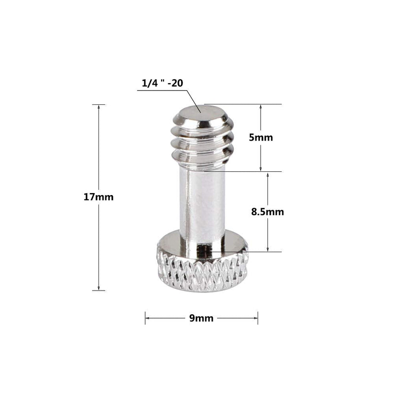 CAMVATE Standard 1/4"-20 Slotted Screw 17mm Long (2 Pieces) - 1987