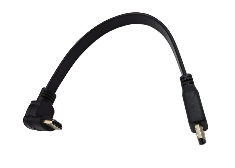 CERRXIAN Lemeng 1FT Flat Slim High Speed HDMI Cable A Male to 90 Degree Down Angle A Male Cable