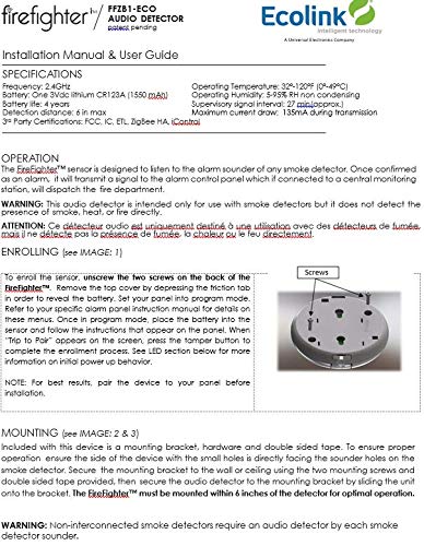 Ecolink Zigbee Wireless Siren Audio Detector, White (FFZB1-ECO)
